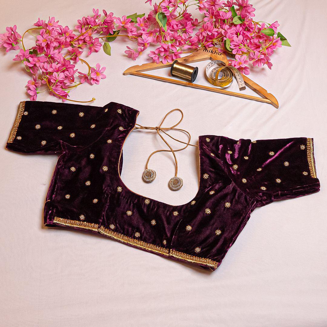 Purple velvet blouse