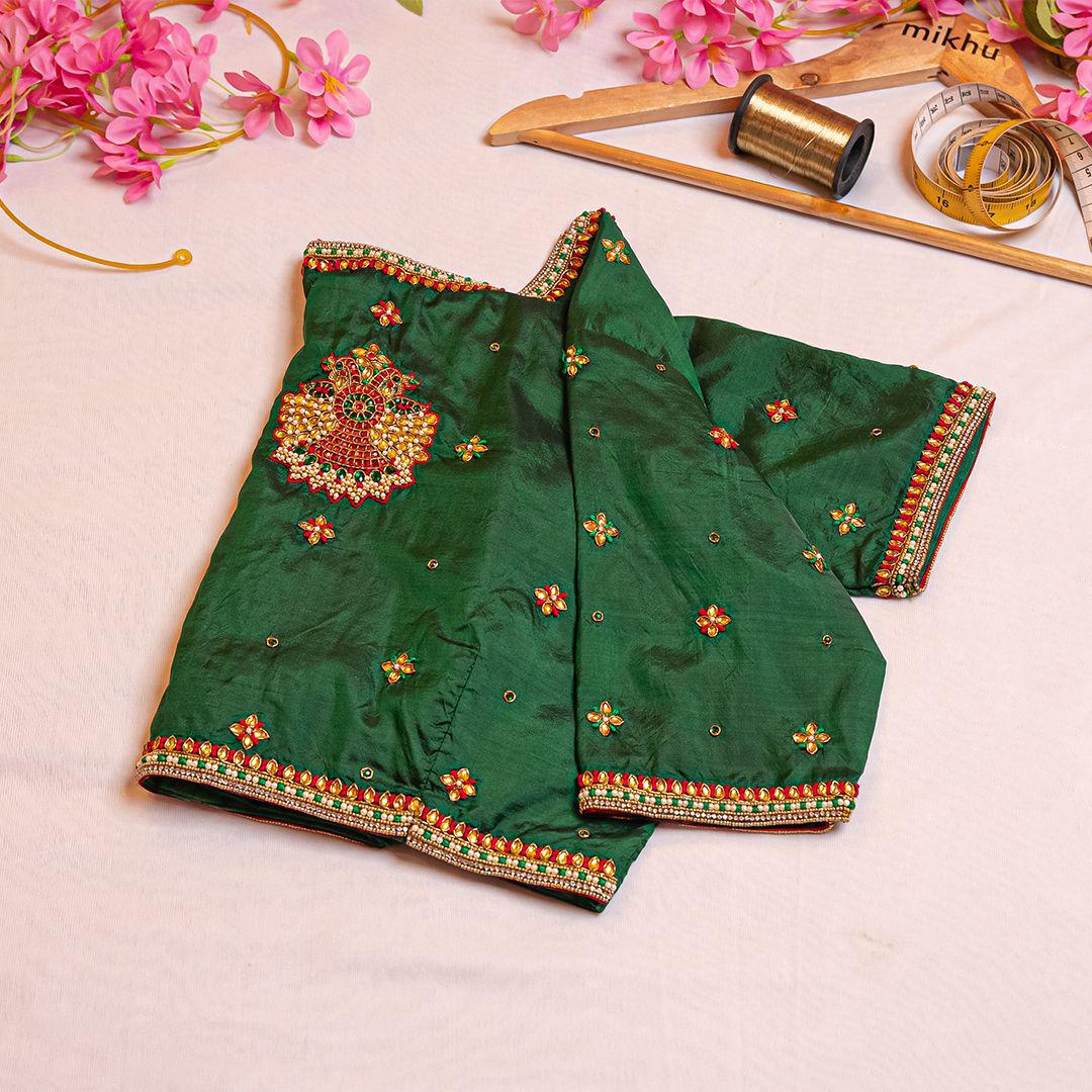 Dark green handwork blouse