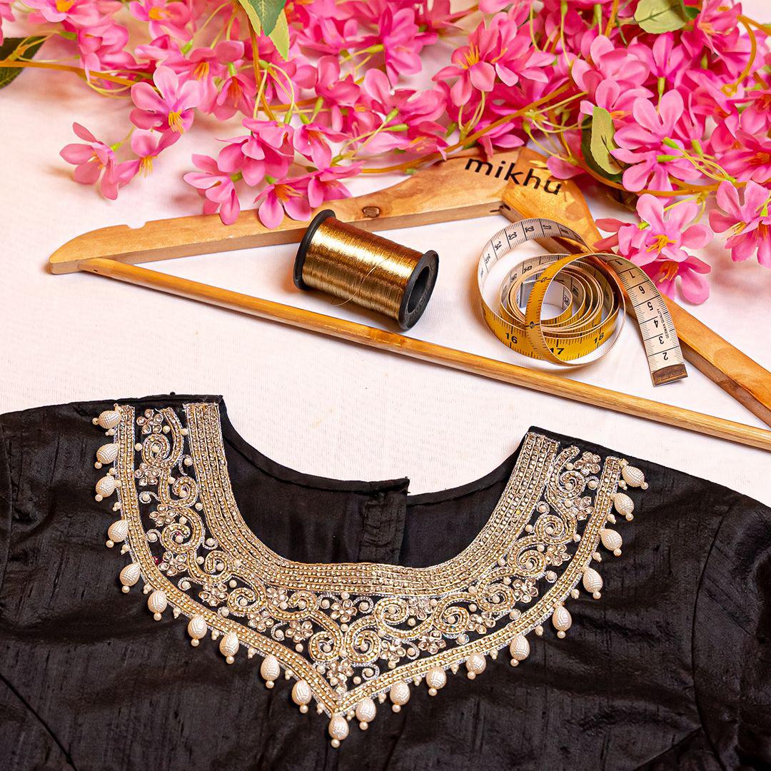 Black high neck blouse