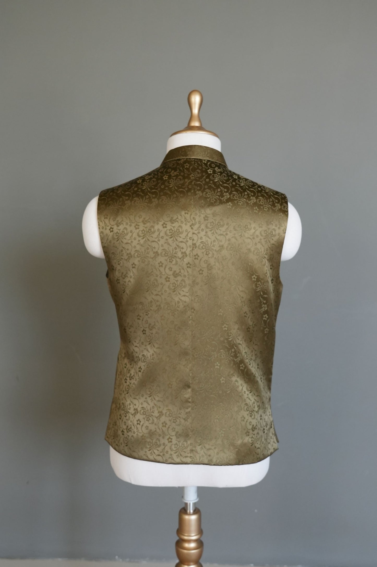 Olive green waistcoat MW004