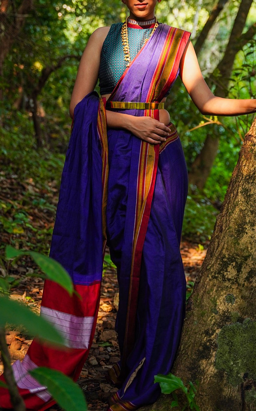 Violet ilkal saree