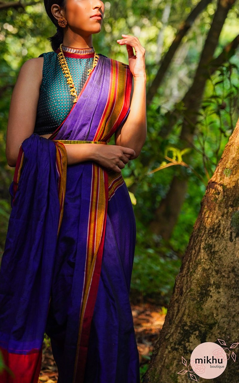 Violet ilkal saree