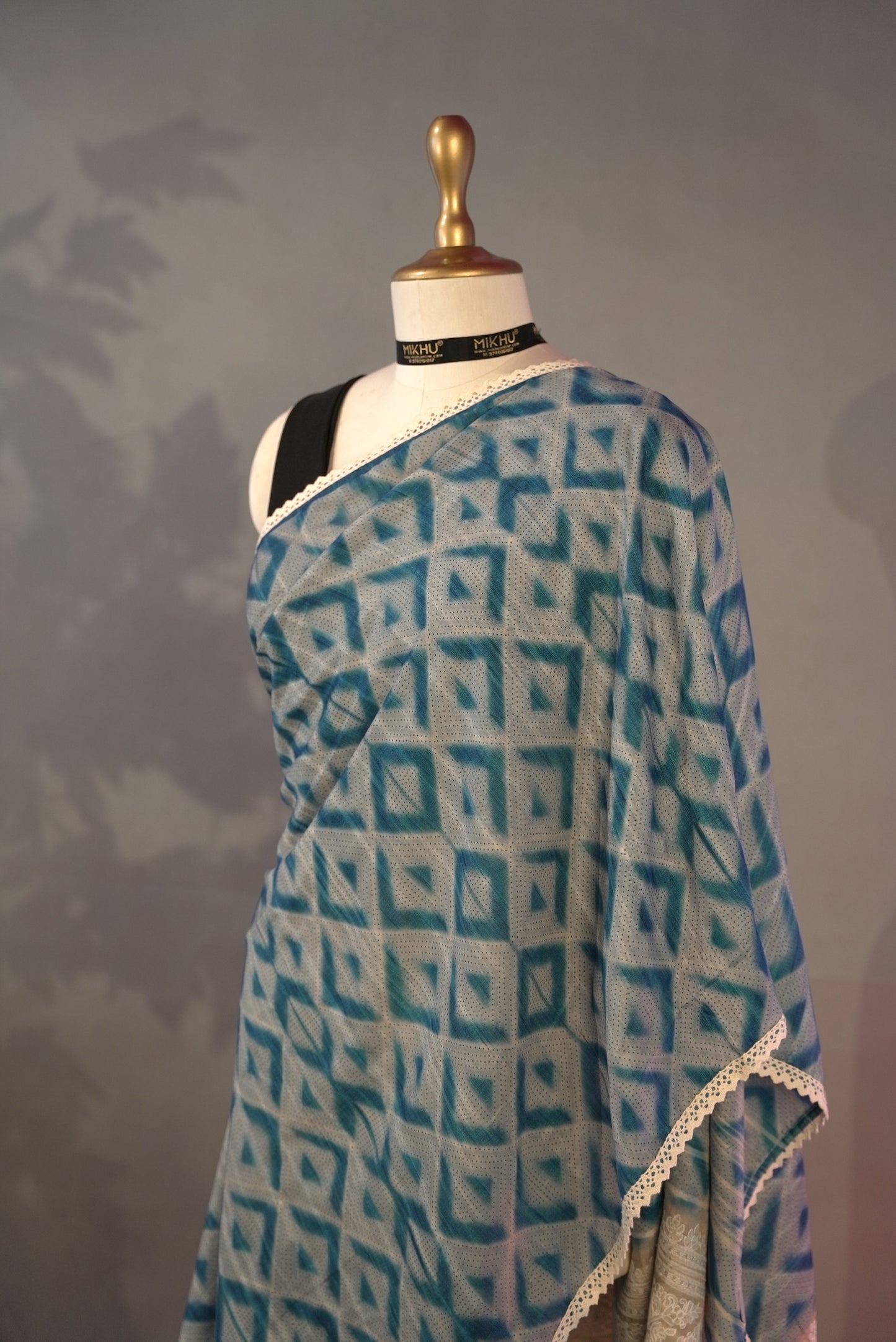 Blue Chanderi cotton saree CC002