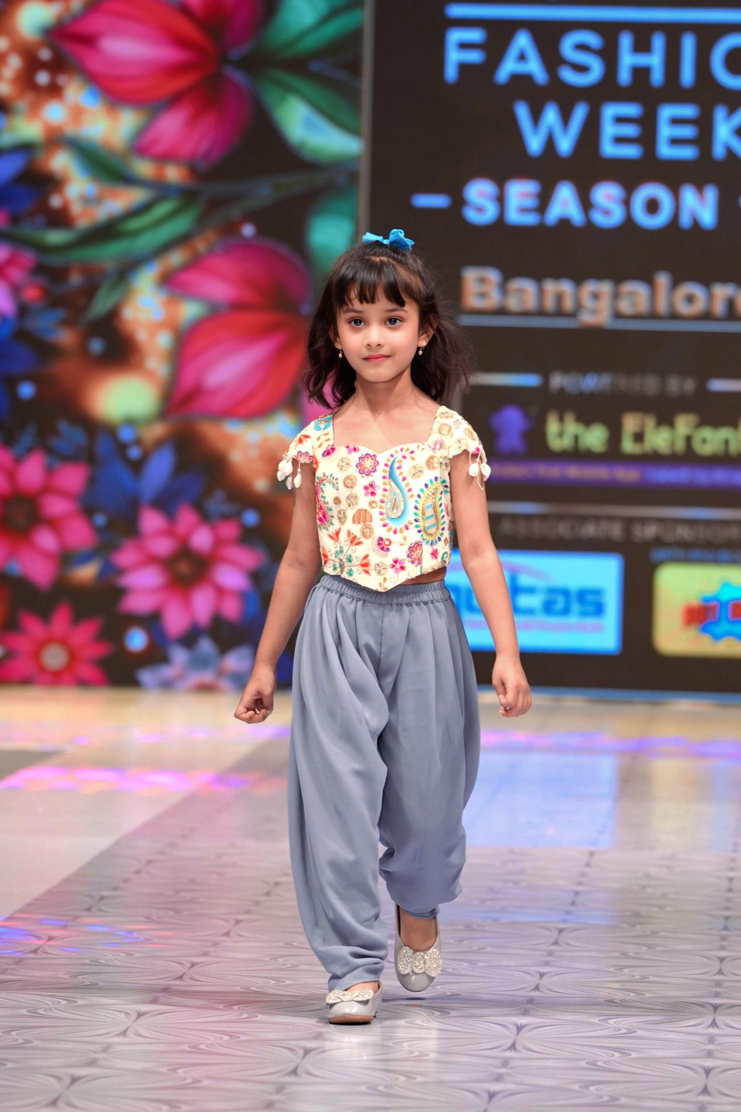 Grey designer kids wear dhoti & top RR005