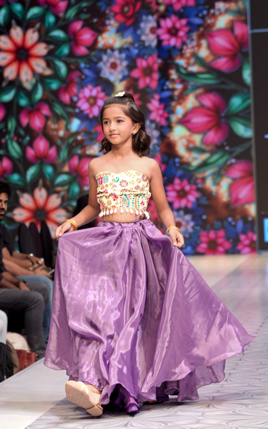 Lavender designer skirt & top RR013