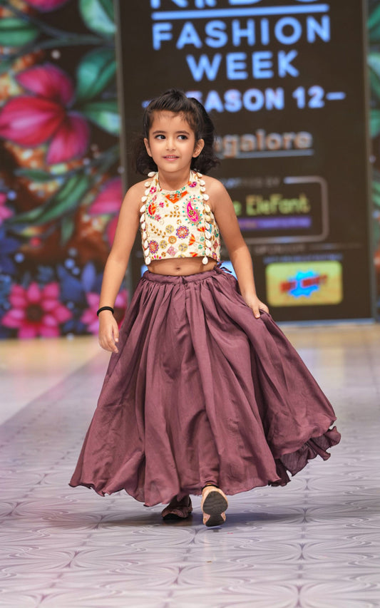 Dusky lavender designer skirt & top RR009
