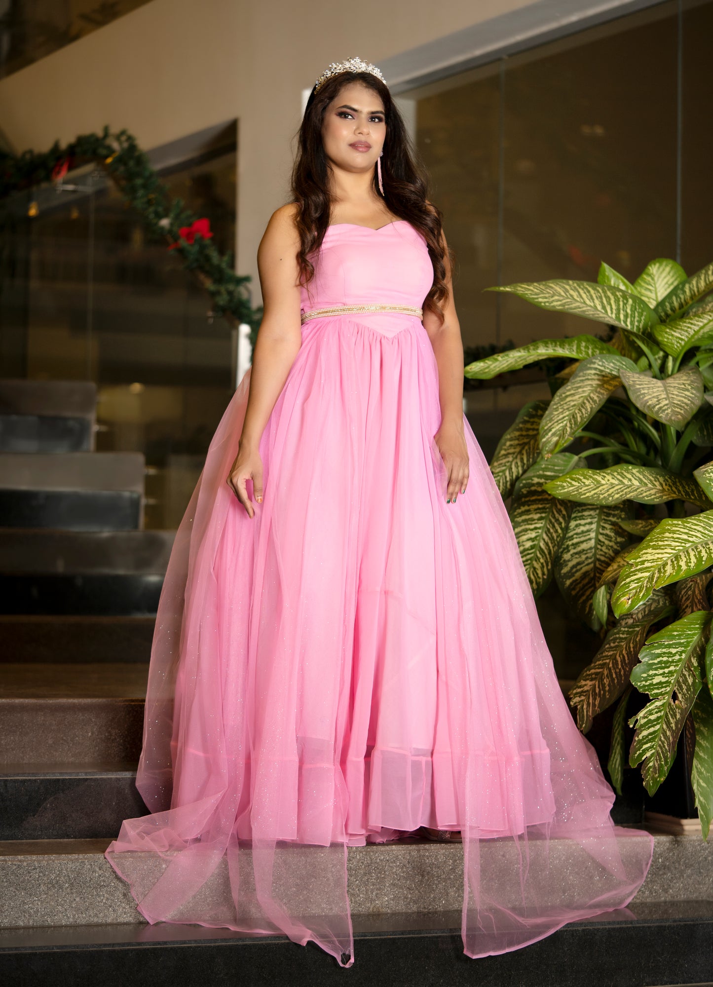 Baby Pink pastel gown GN022