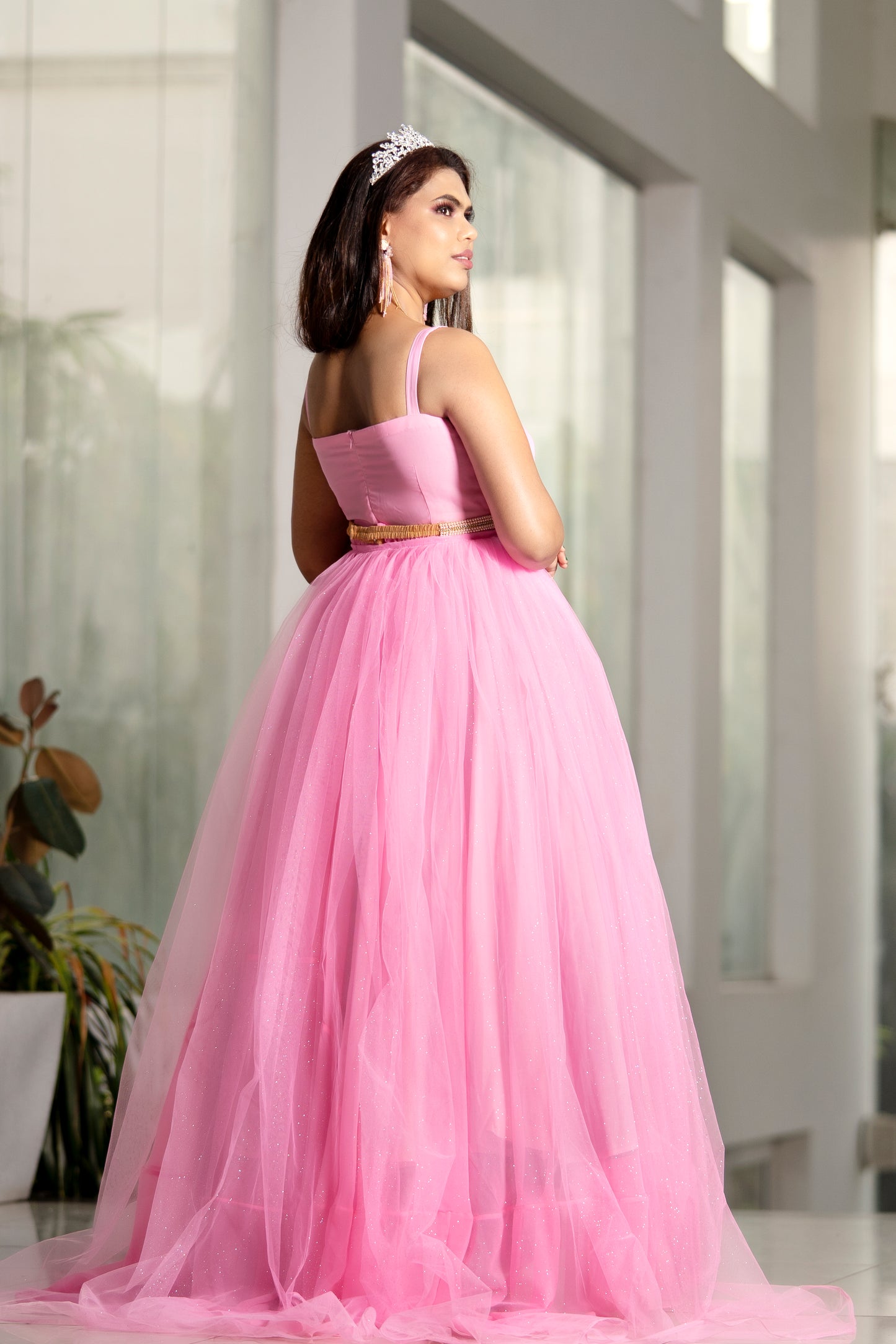 Baby Pink pastel gown GN022