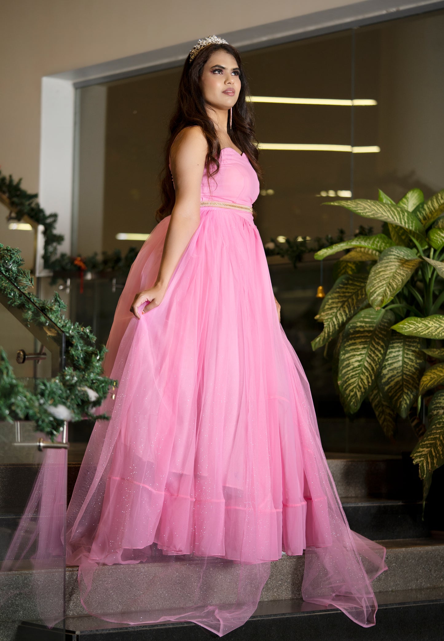 Baby Pink pastel gown GN022