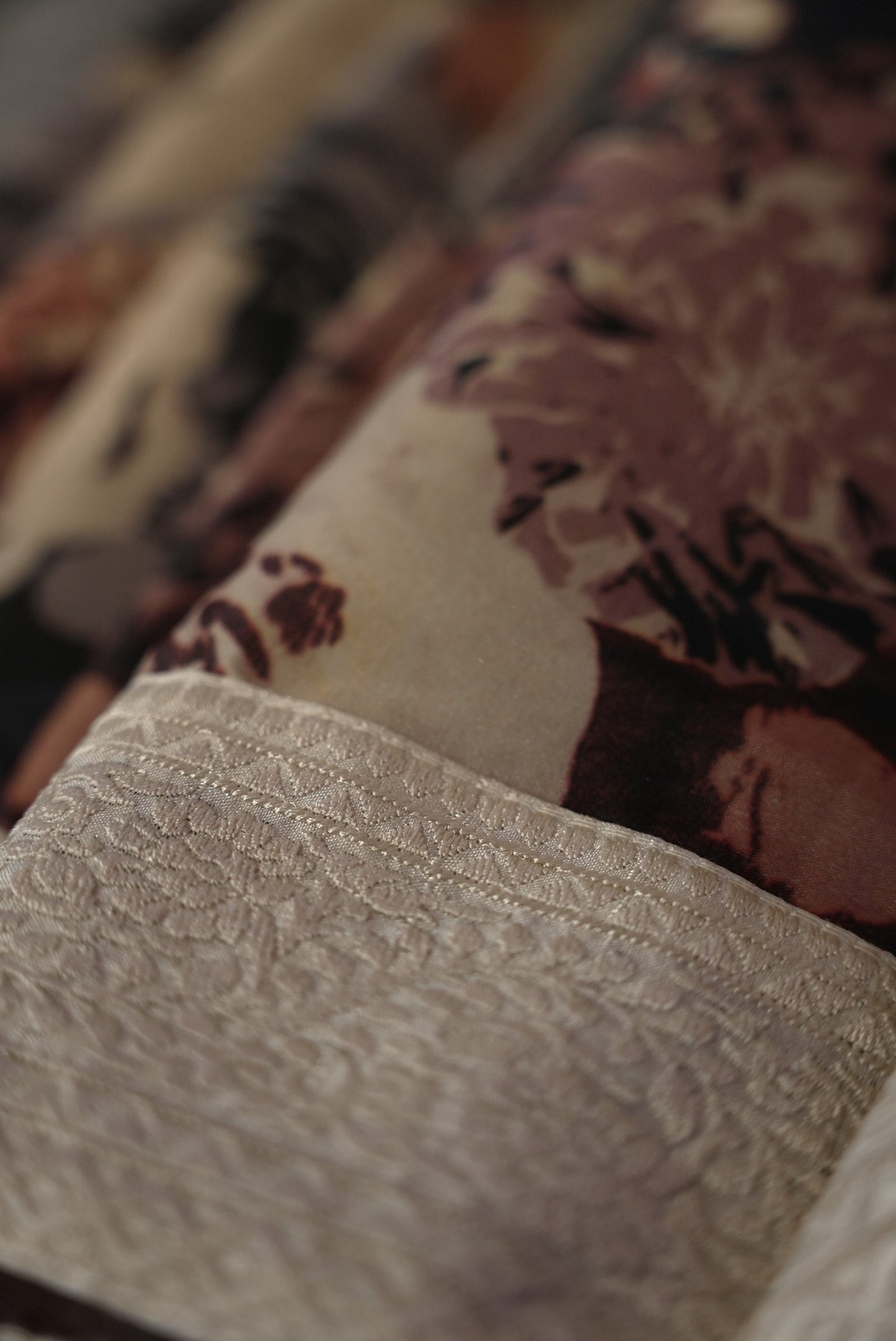 Black floral printed cotton saree DS005