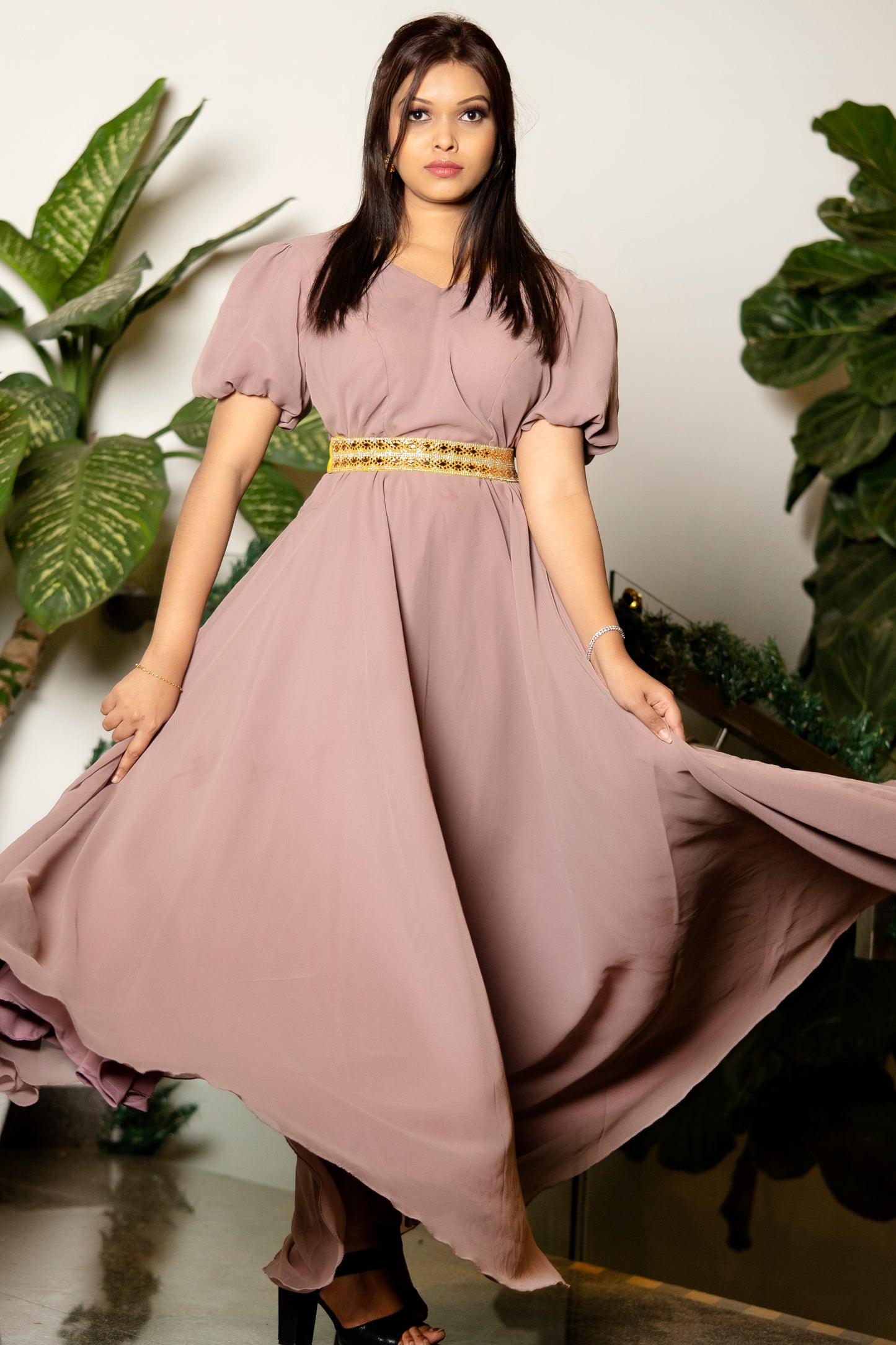 Mauve Pastel gown GN019