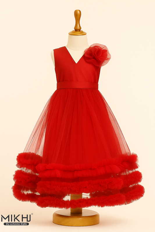 Red kids gown KW016