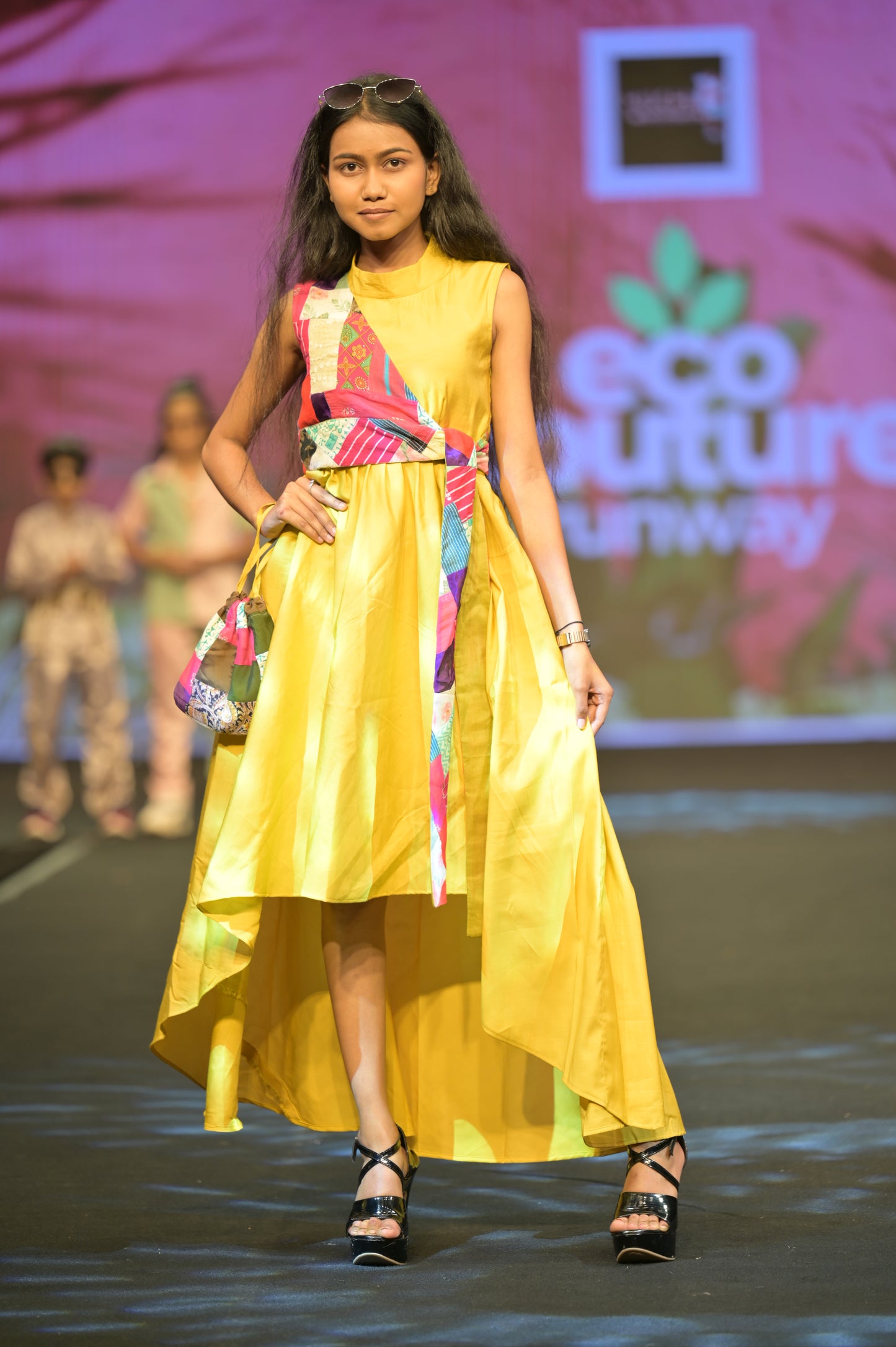 Quilted asymmetric dress