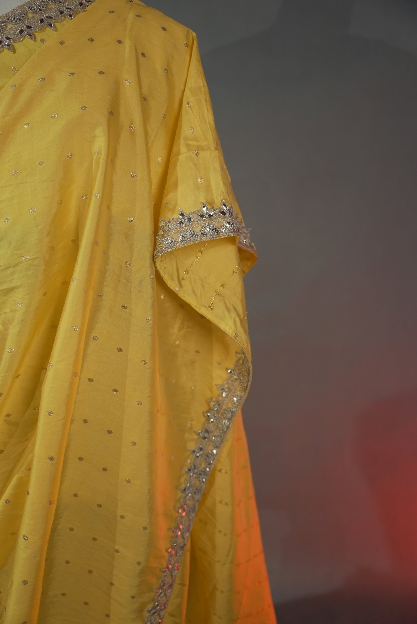 Yellow cotton silk saree DS006