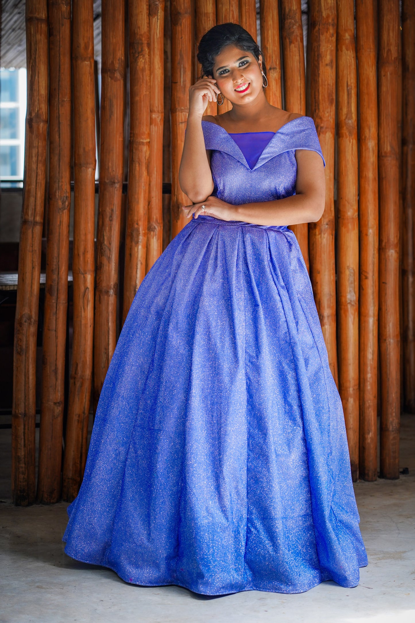 Elegant blue sparkling gown GN014