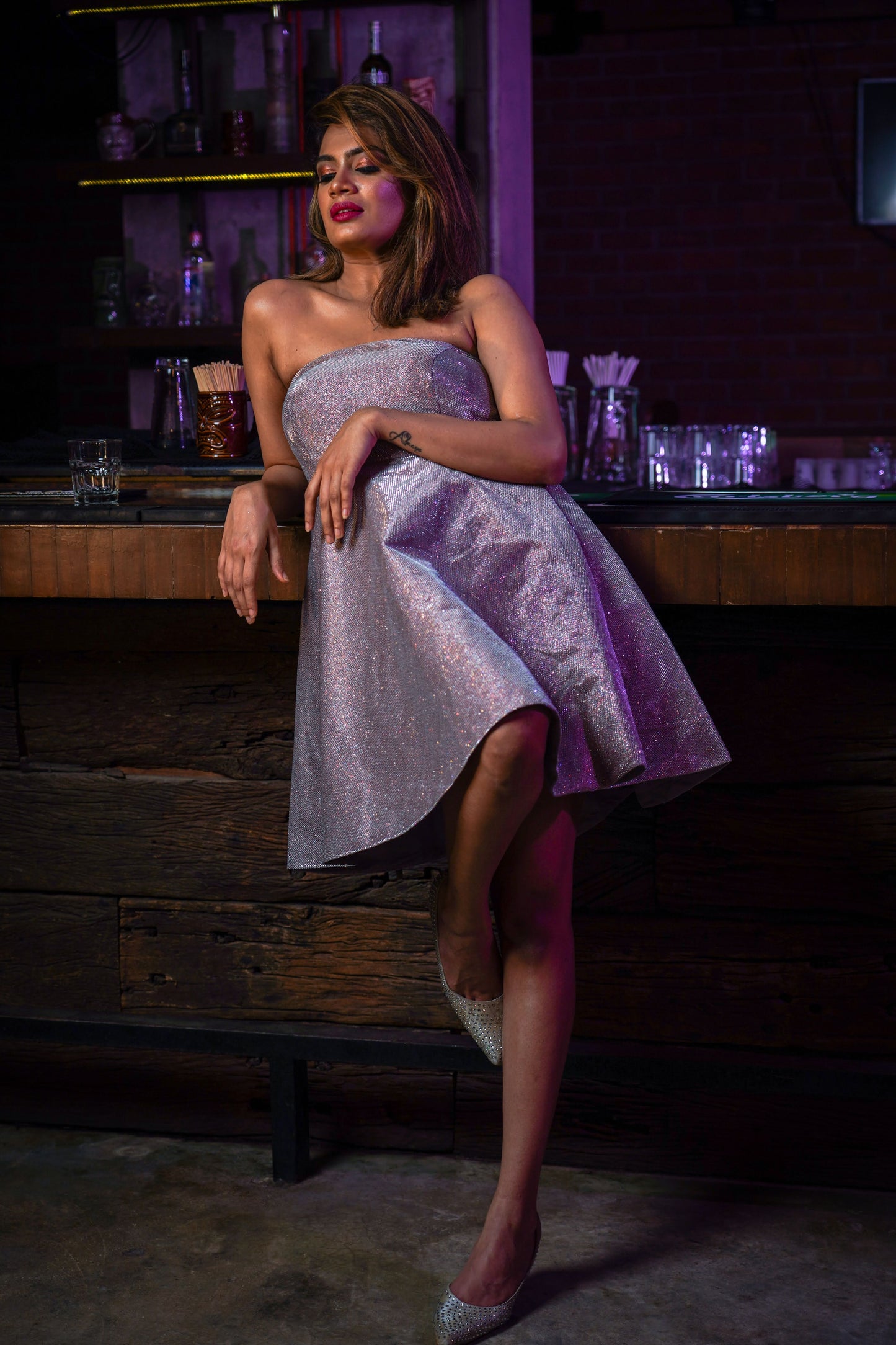 Short sparkling frock