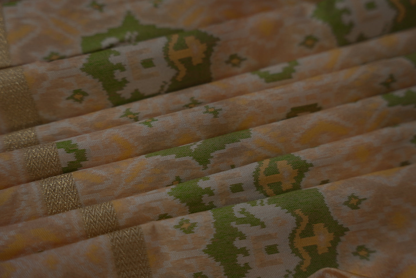 Peach tussar silk saree TS002