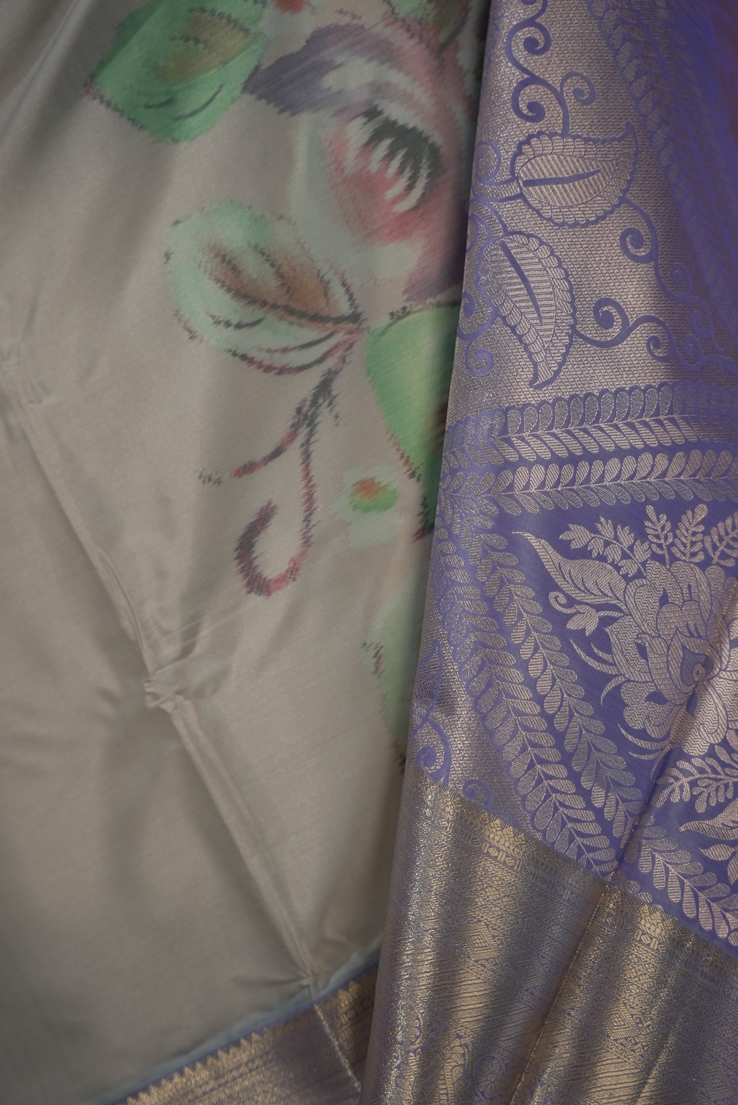 Baby blue satin silk saree TS003