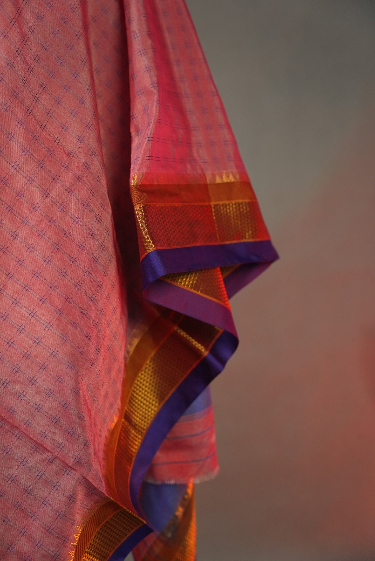 Onion pink cotton silk saree CS011