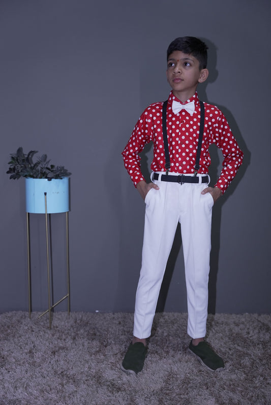 Boys Polka doted suspender set KW048