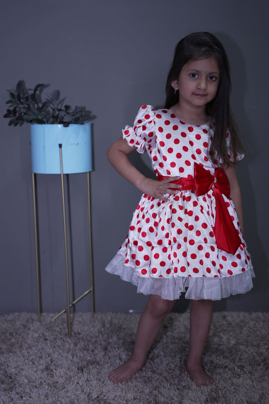 Kids polka dot frock KW047