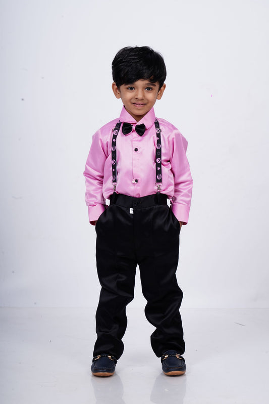 Boys pink and black suspender set KW067