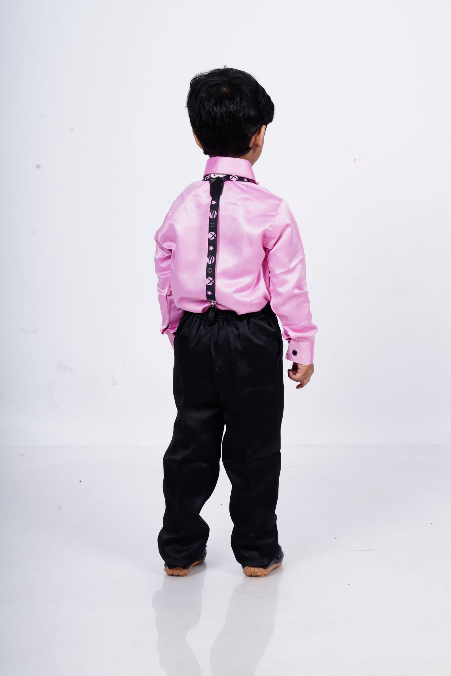 Boys pink and black suspender set KW067