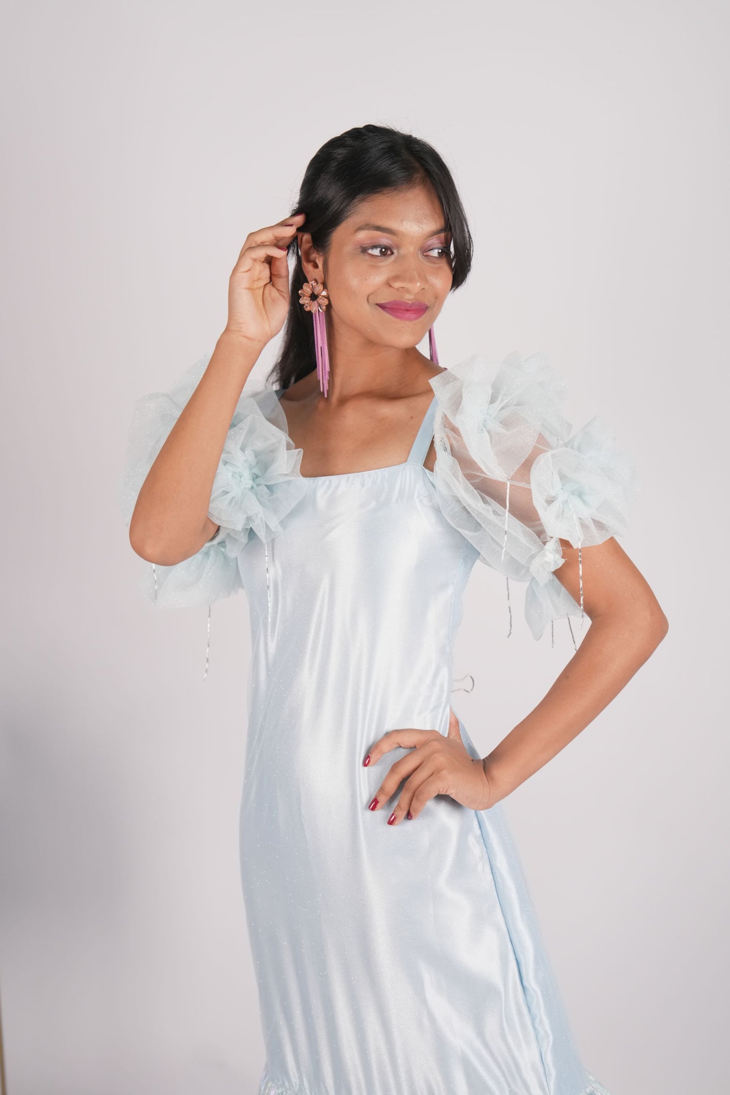 Powder blue mermaid gown KW056