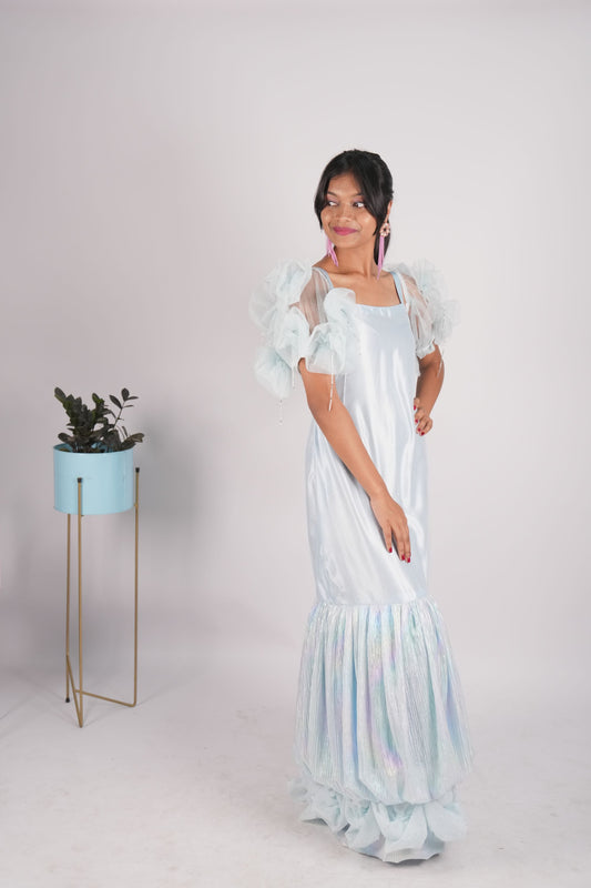 Powder blue mermaid gown KW056