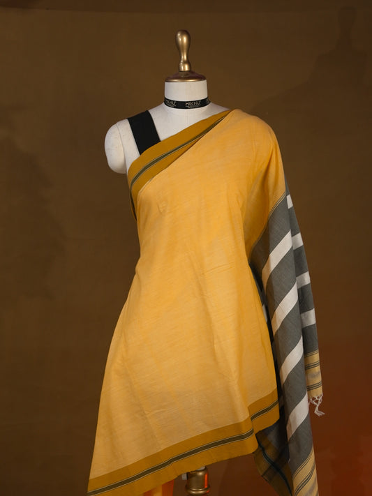 Yellow elegant cotton saree CS006