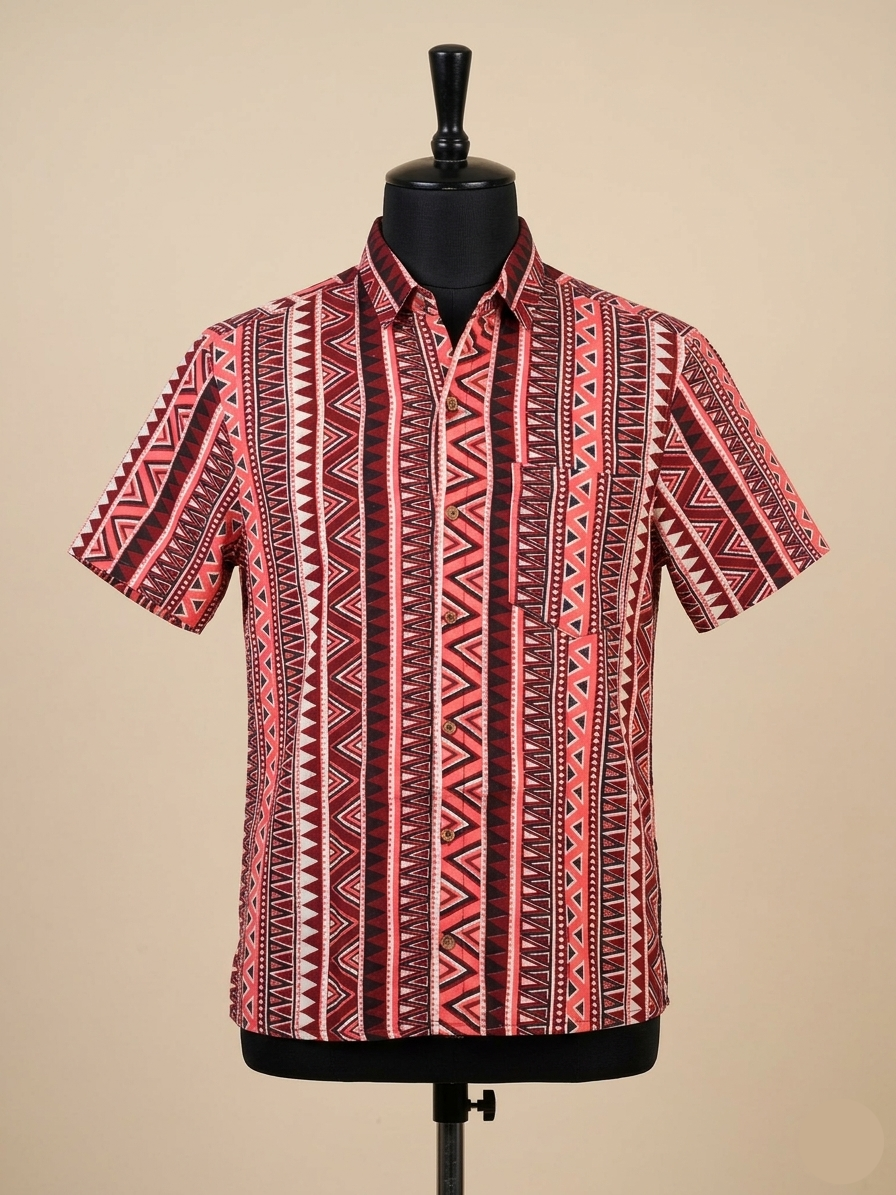 Mens geometric printed shirt
