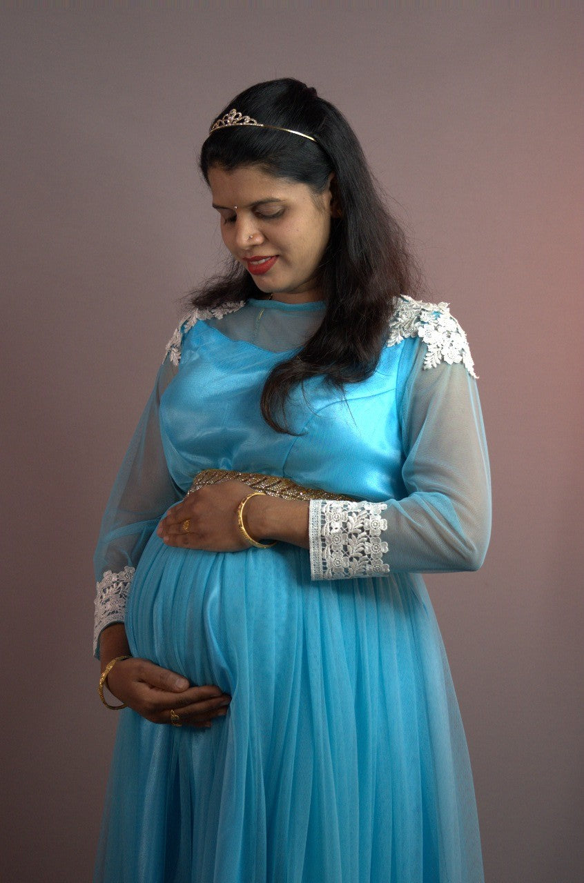 Blue net gown