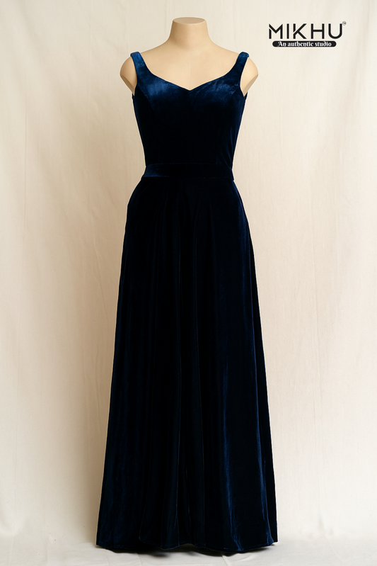Teal velvet gown