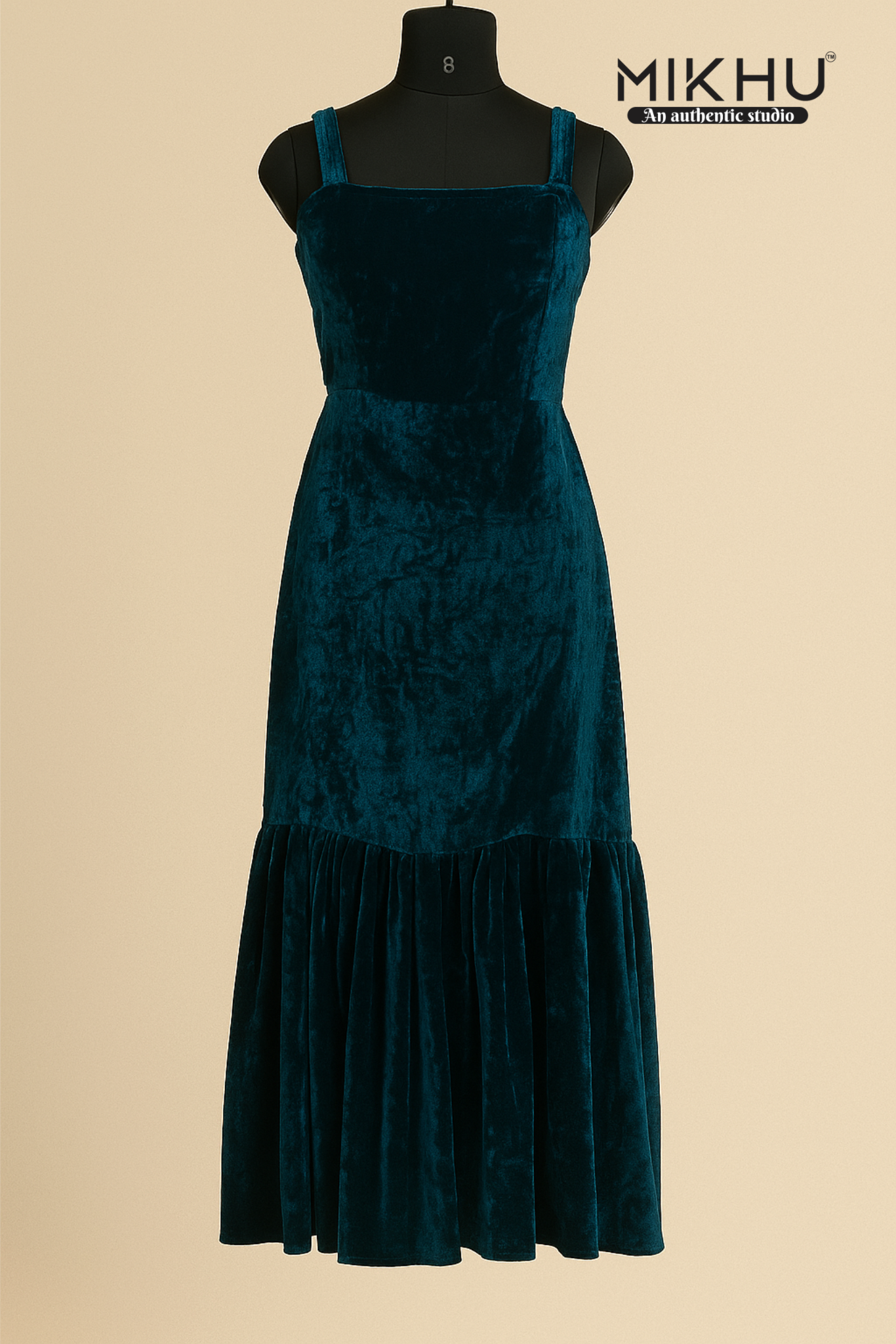 Teal velvet gown