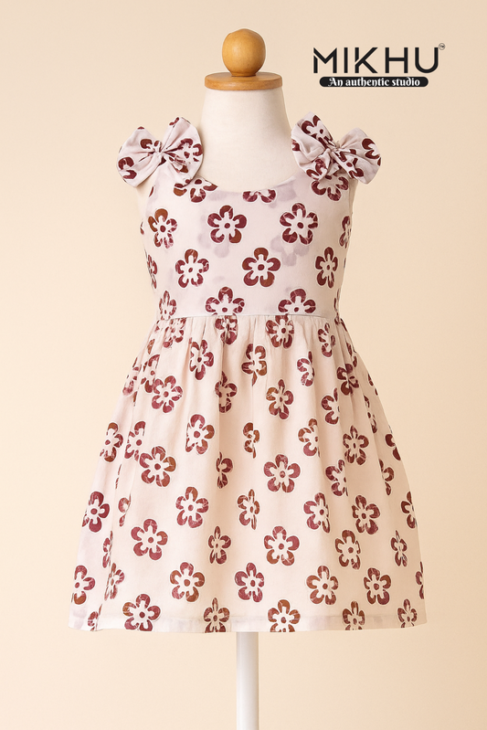 Floral printed cotton frock KW034