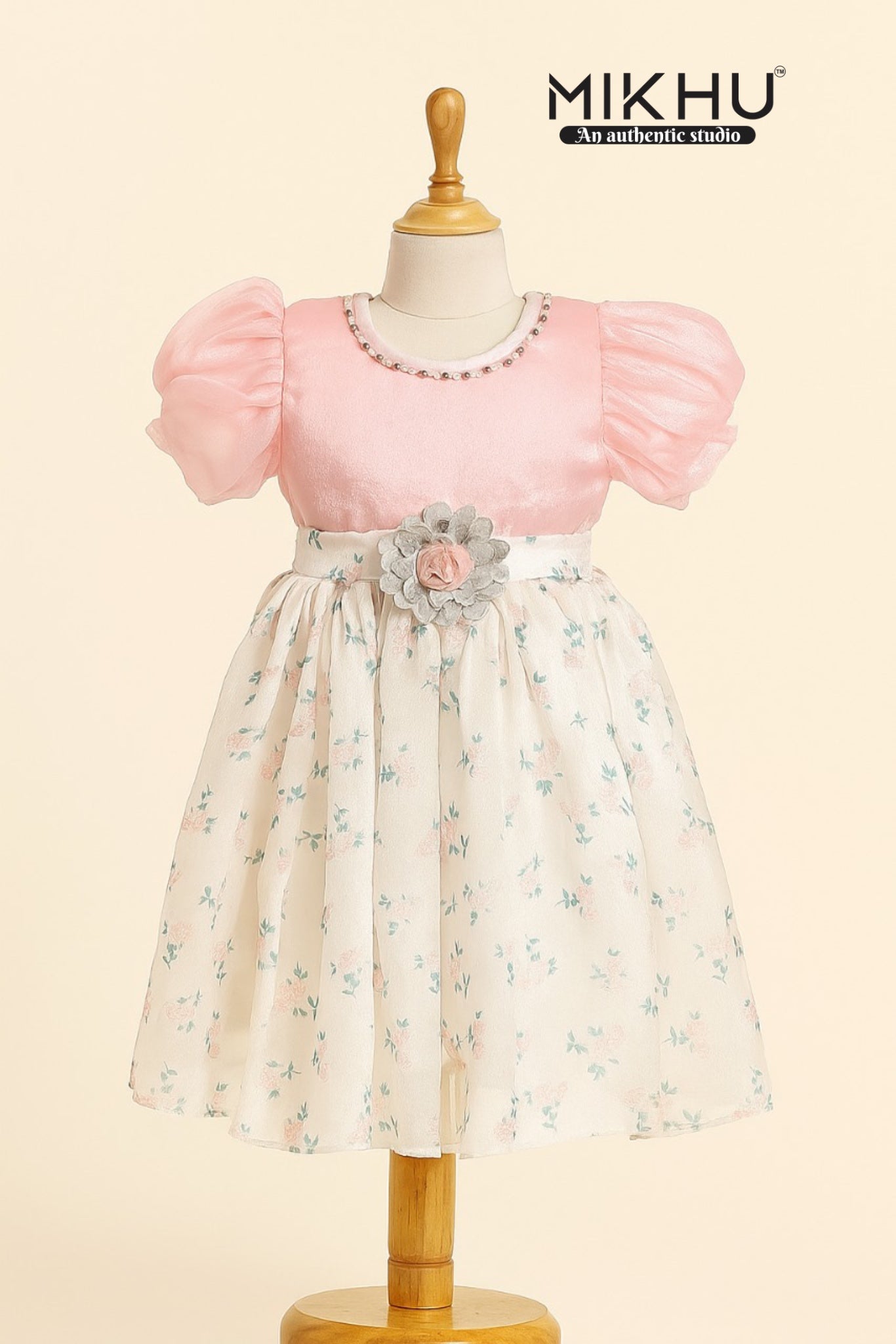 White and pink frock KW035