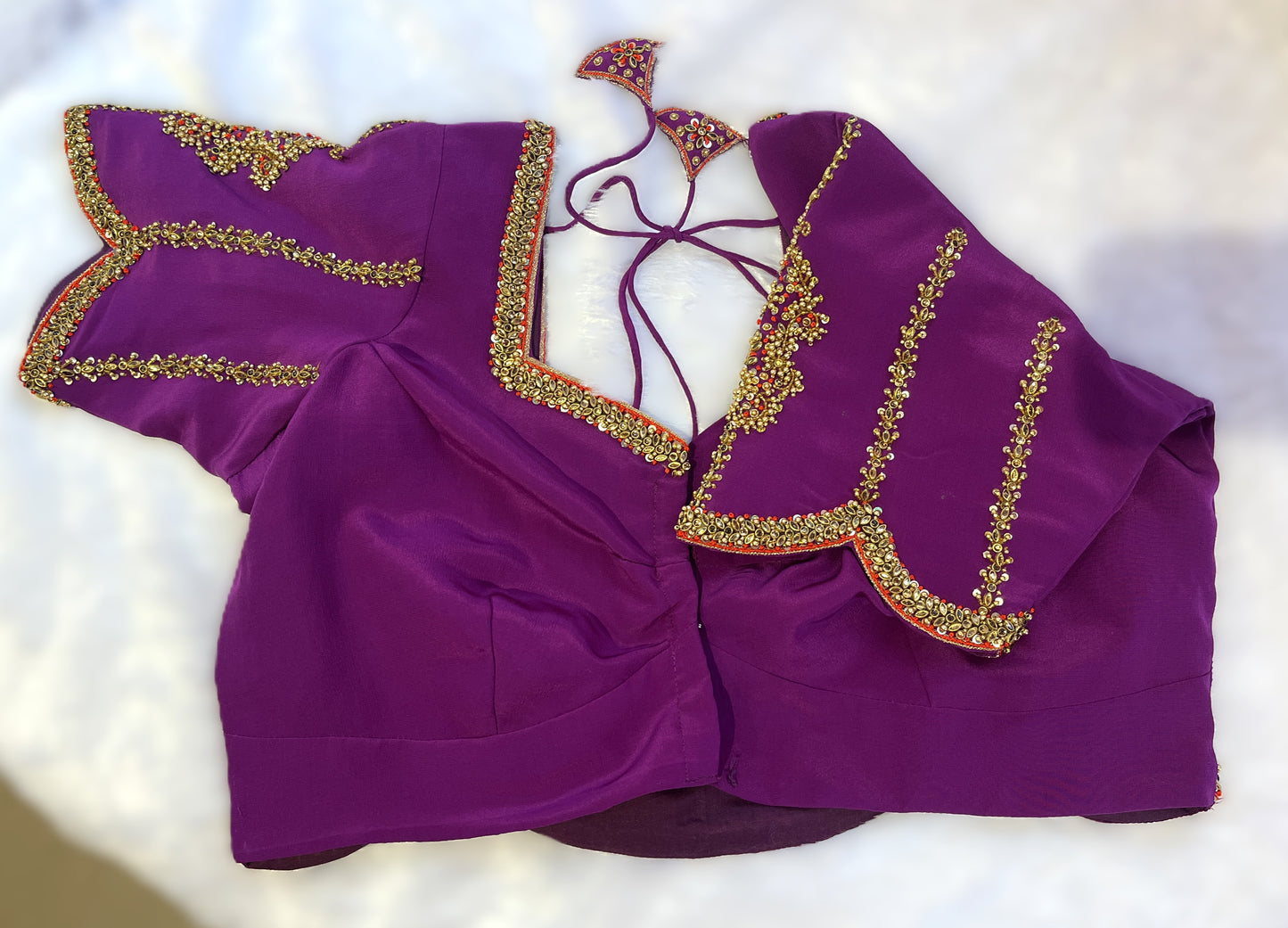 Purple handwork blouse
