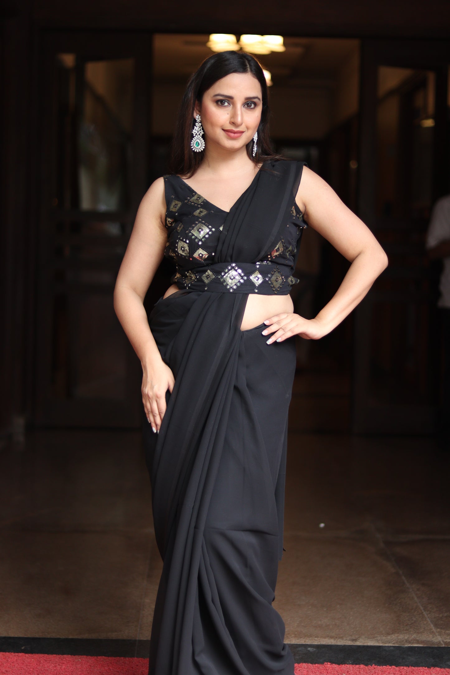 Black designer saree
