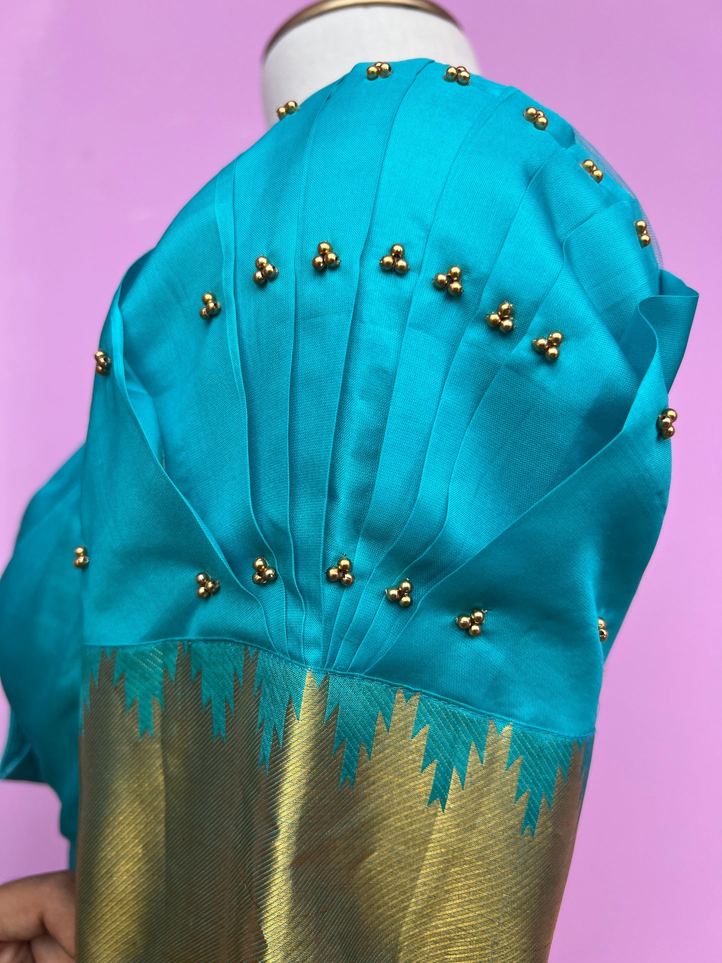 Blue Aari Work Blouse