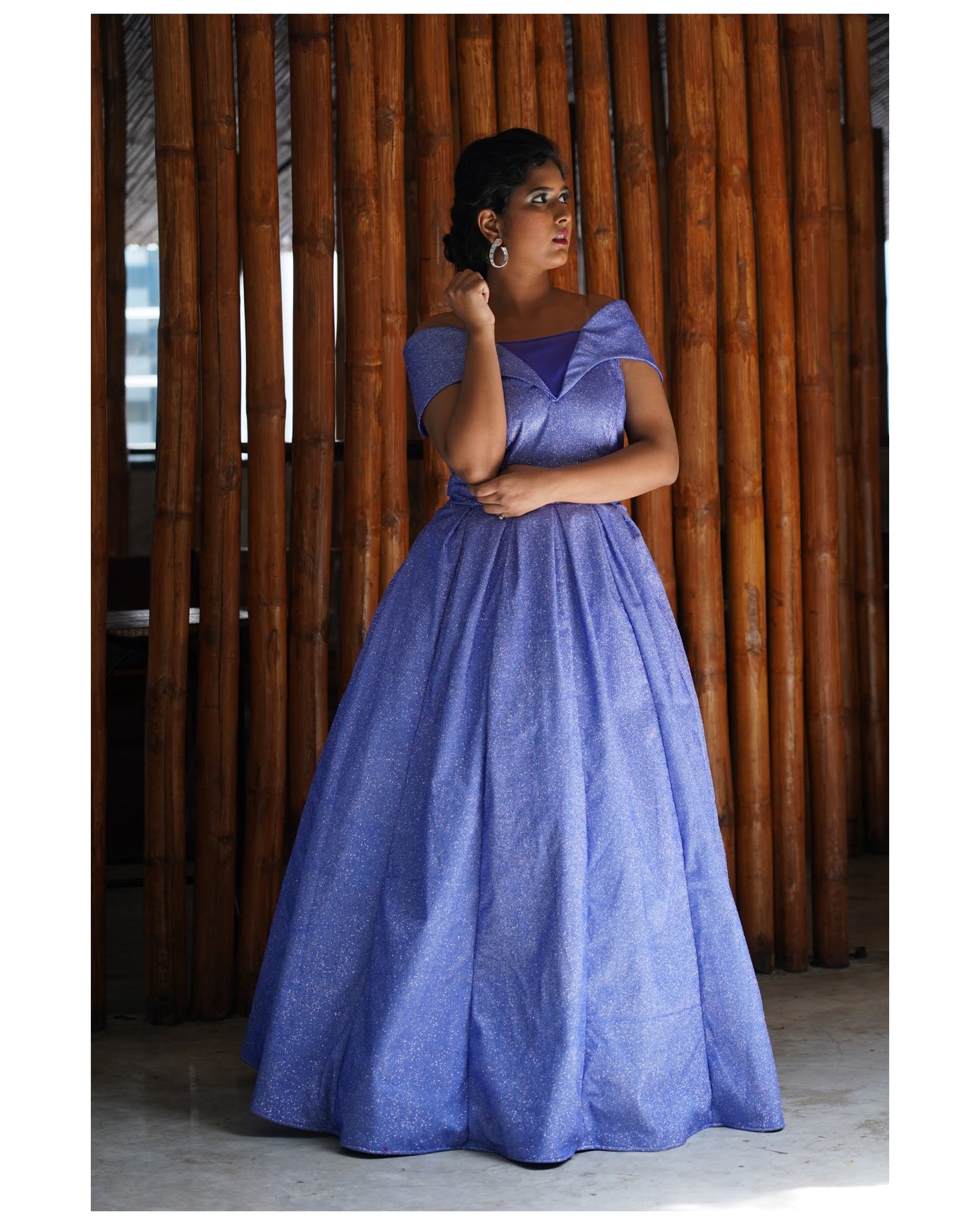 Elegant blue sparkling gown GN014