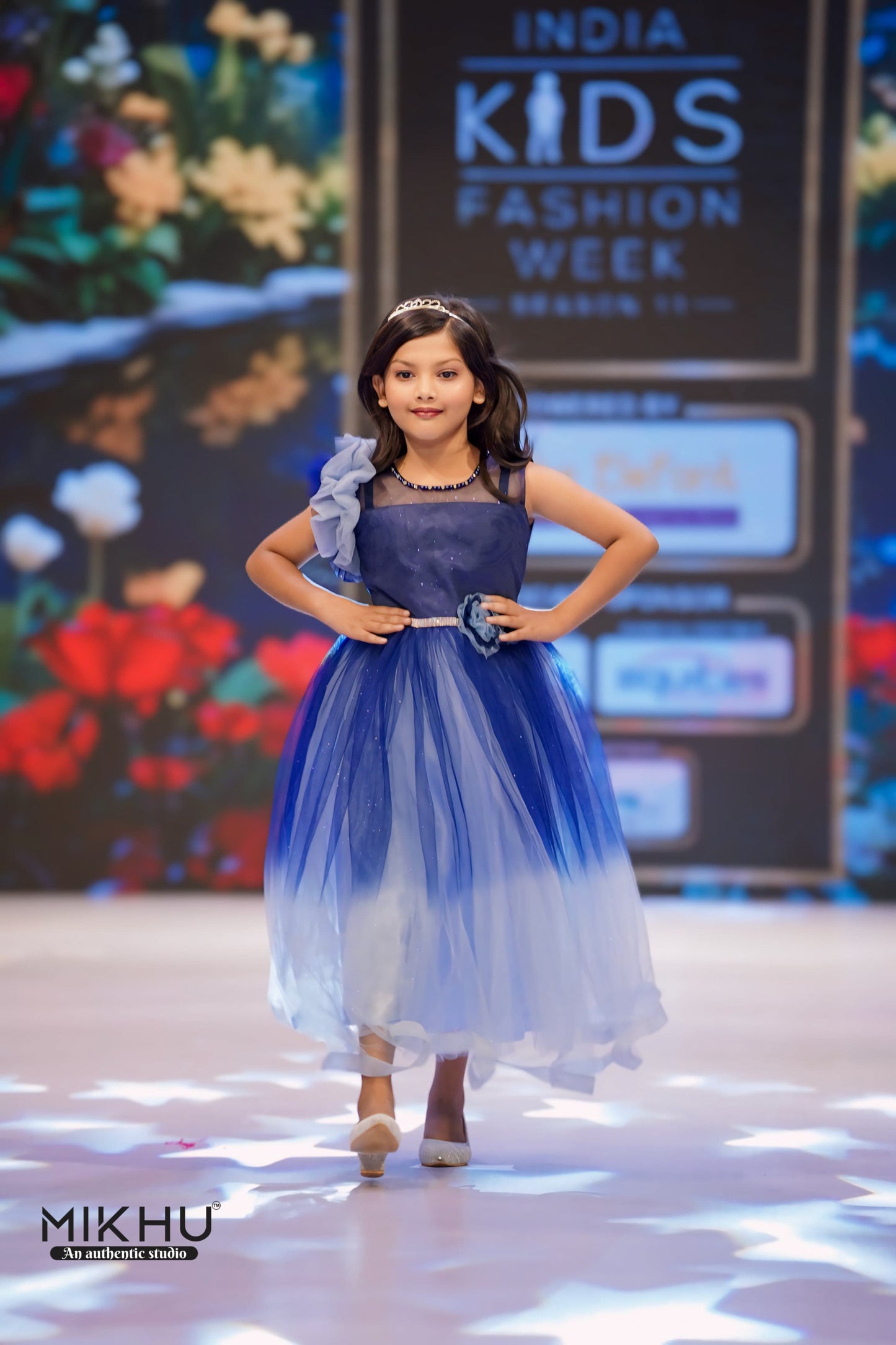 Blue ombre designer frock KW021