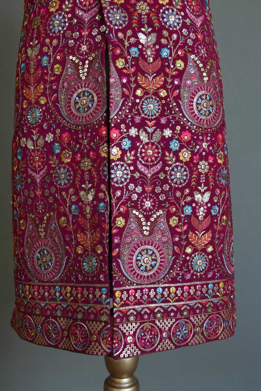 Red men's ethnic wear suit