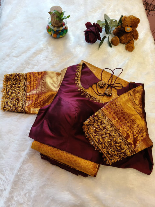 Purple handwork blouse