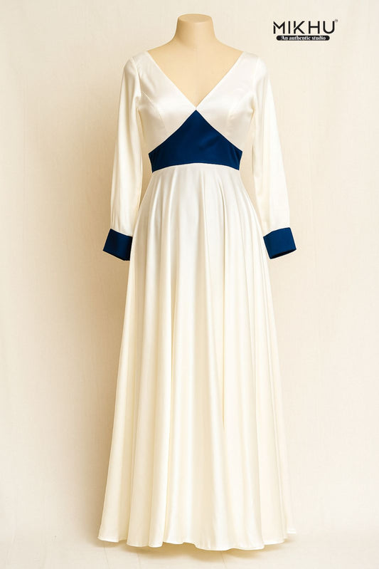 White satin gown GN002