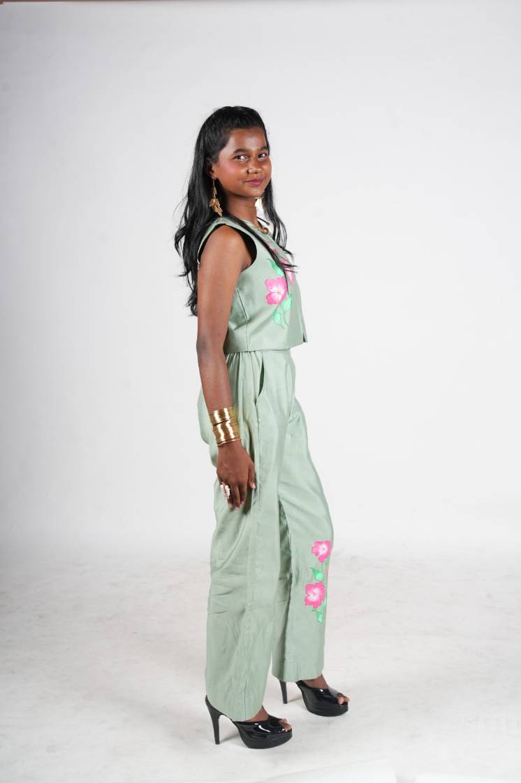 Pastel green handpainted co-ord set
