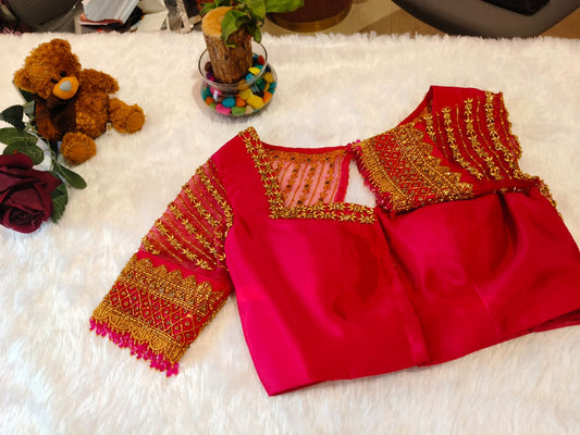 Beautiful pink handwork blouse