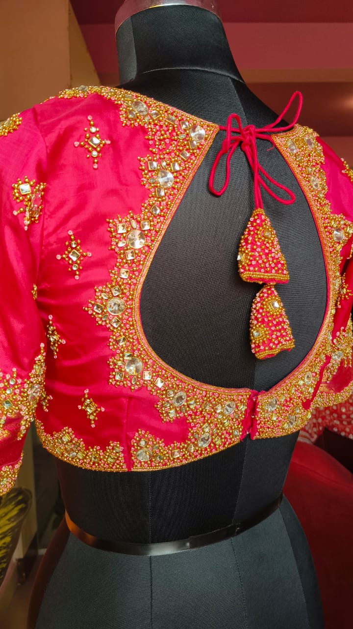 Beautiful pink hand work blouse