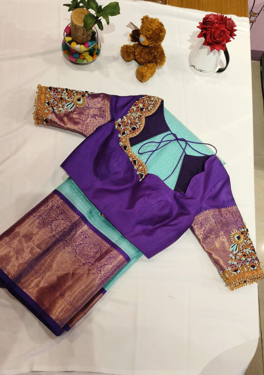 Violet handwork blouse