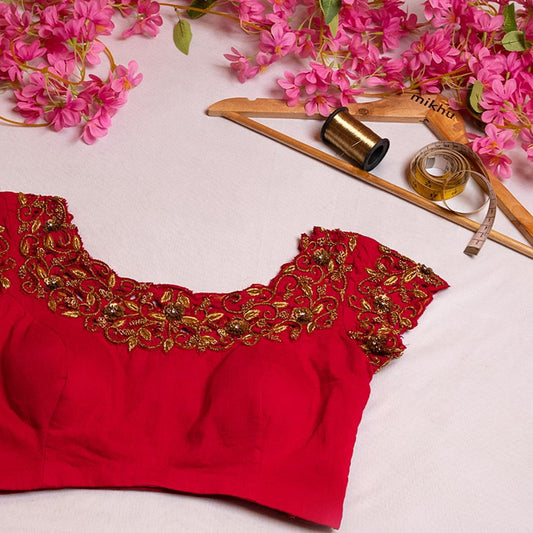 Pink hand embroidered blouse