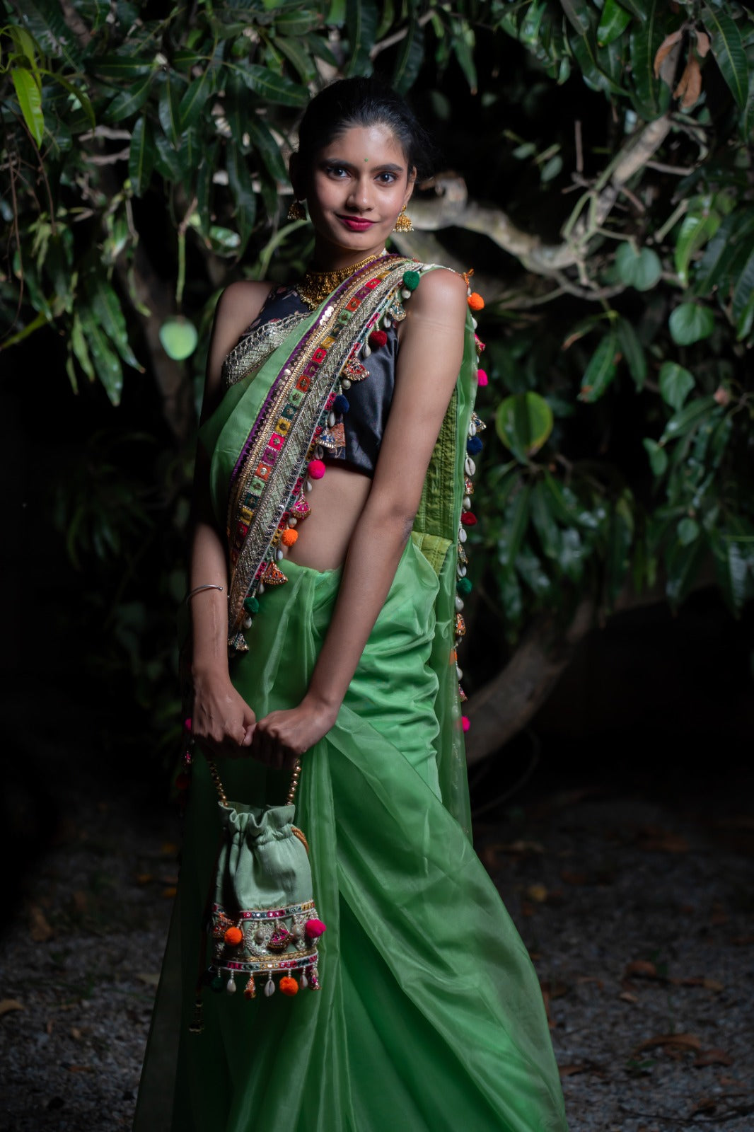 Pista green designer saree DS004